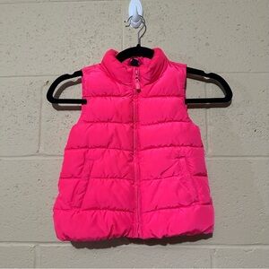 Gap toddler kids puffer vest in pink size 4T leopard